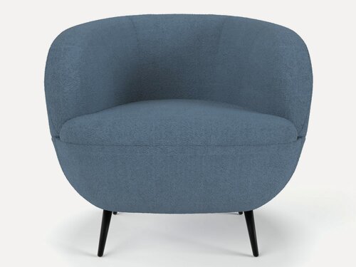 Изображение товара Мягкое кресло Soft Element Даника Dark Blue с высокой спинкой, букле, синее, кресло барашек, в гостиную, на балкон, для отдыха дома