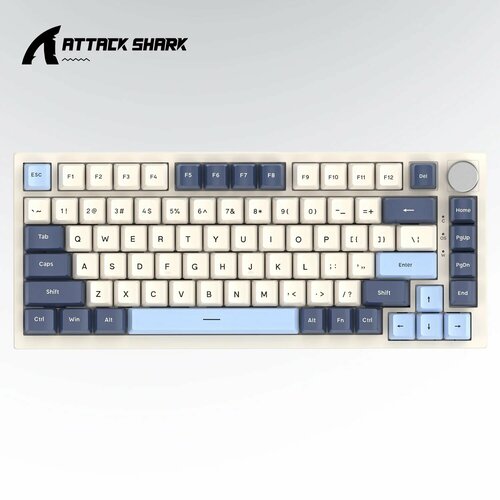 Механическая клавиатура Attack Shark K85 Blueberry игровая с RGB-подсветкой проводная русская раскладка 6837₽