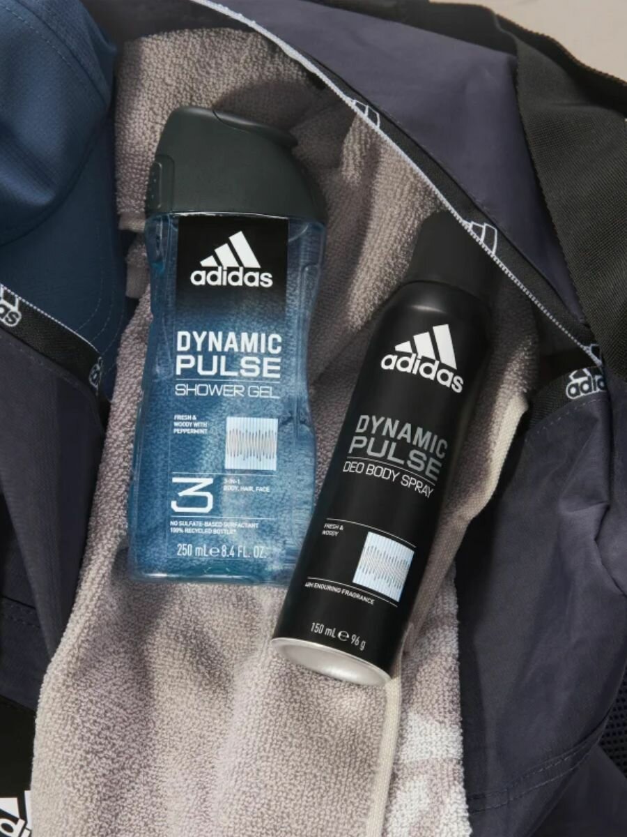 Гель для душа Adidas "Dynamic Pulse", 3 в 1, для мужчин, 250мл — фото 1