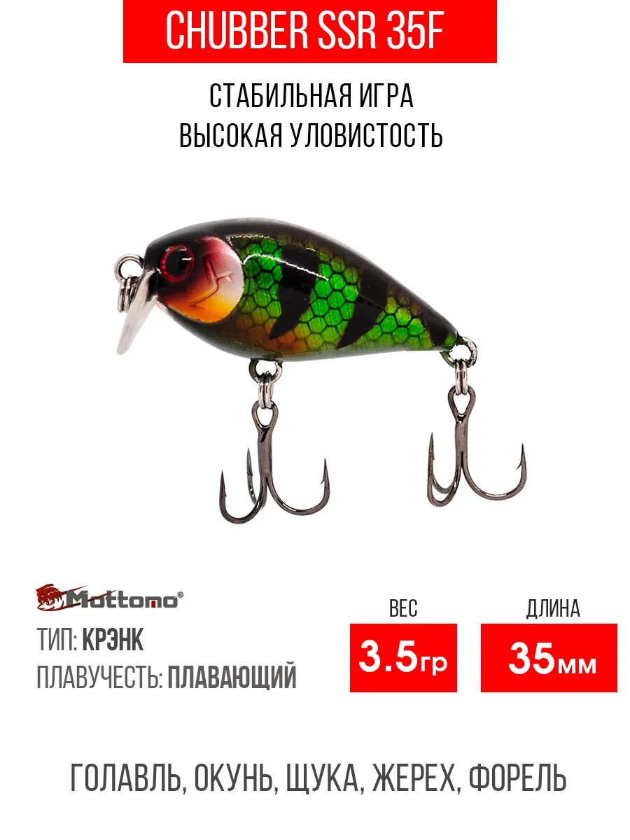 Воблер Mottomo Chubber SSR 35F 3,5g Dark Perch