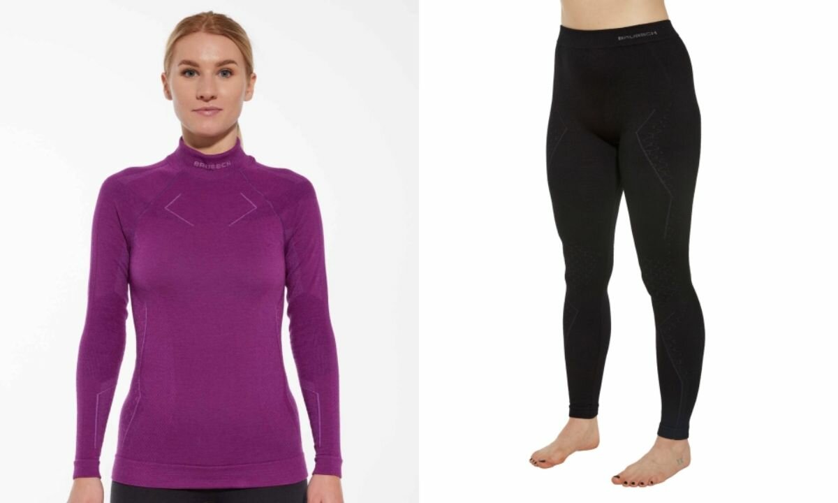 Комплект термобелья Brubeck Extreme Merino размер L черный фуксия