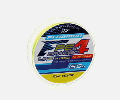 Изображение товара FLAGMAN Шнур PE Hybrid F4 150м Fluo Yellow 0,19мм 10кг 22lb