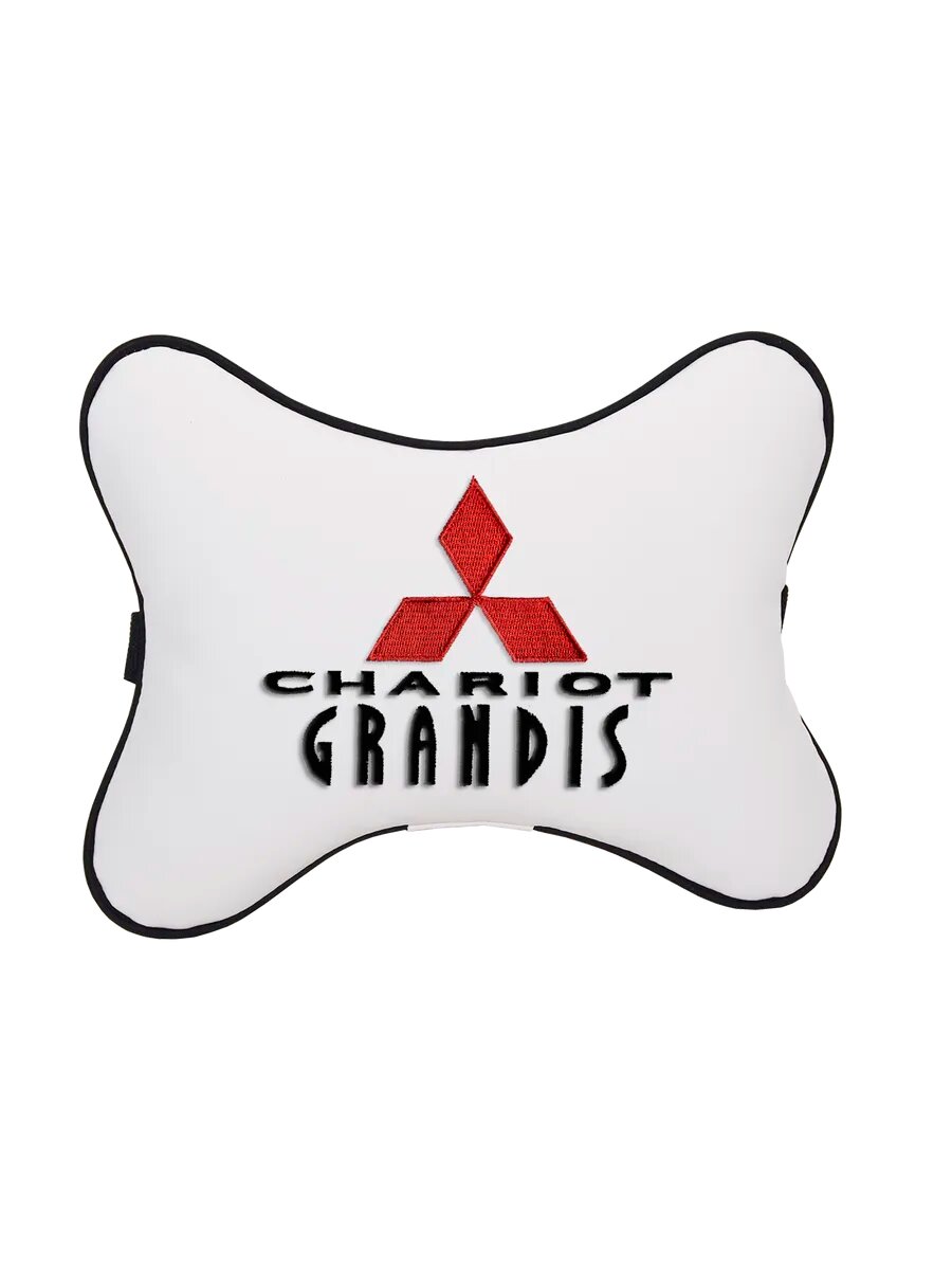 Подушка на подголовник белая экокожа MITSUBISHI Chariot Grandis