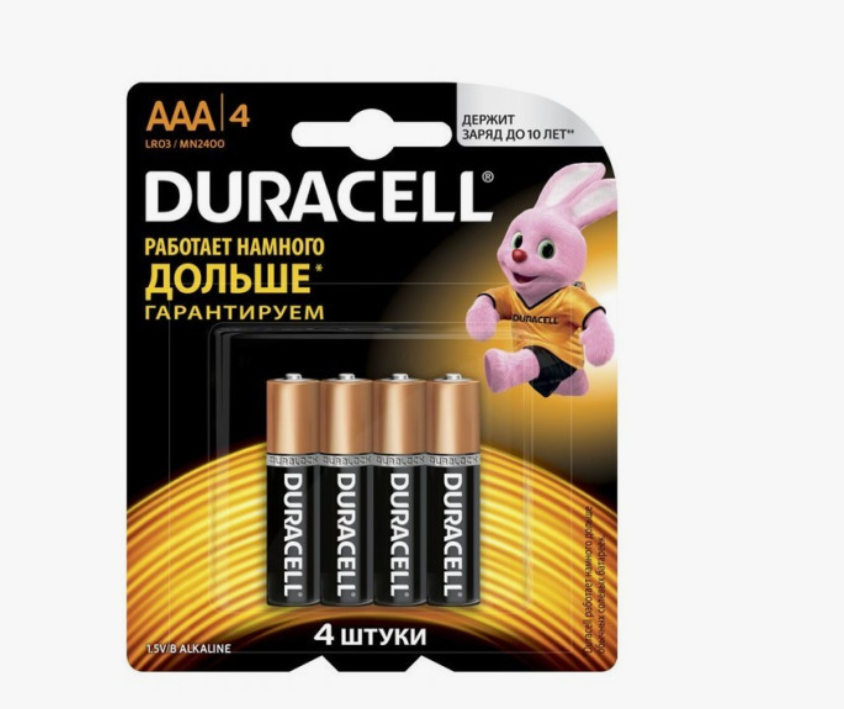 Батарейки Duracell AAA LR6 — мощные алкалиновые элементы питания, 4 шт — фото 1