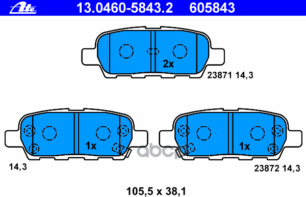 Колодки Тормозные Дисковые Задн, Nissan: Murano 3.5 4X4 03-, Qashqai/ Qashqai +2 1.5 Dci/1.6/1.6 Dci/1.6 Dci 4Wd/2.0/2.0 Dci/.