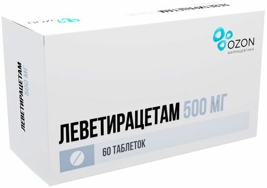 Изображение Леветирацетам таблетки покрыт. плен. об. 500 мг 60 шт