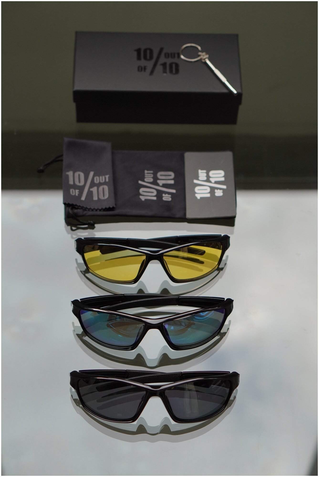Солнцезащитные очки 10 out of 10, прямоугольные, спортивные,поляризационные, с защитой от УФ, черный — купить в интернет-магазине понизкой цене на Яндекс Маркете