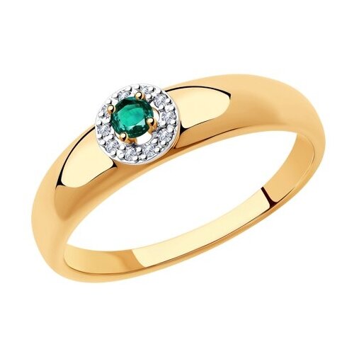 фото Diamant кольцо из золота с бриллиантами и изумрудом 51-210-00826-2, размер 16.5