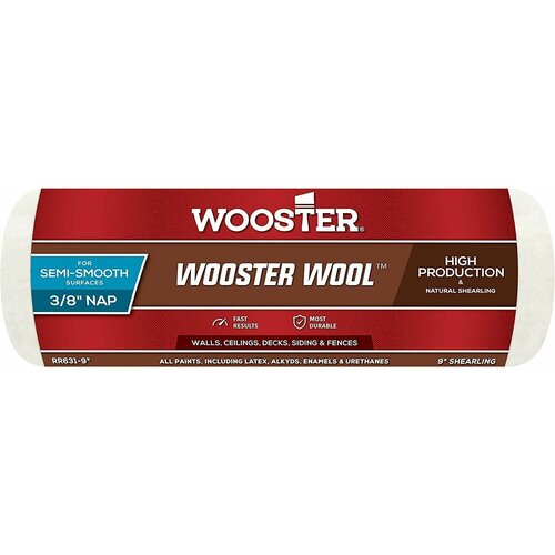 валик малярный wooster rr868 9 pro doo z ftp 3 8 набор 4 шт ворс 0 95 см ширина 22 86 см Малярный валик из натуральной овчины WOOSTER RR631-9 Wooster Wool 3/8 (ворс 0,95 см, ширина 22,86 см)