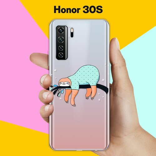 Силиконовый чехол Ленивец на ветке на Honor 30s силиконовый чехол ленивец на honor 9x