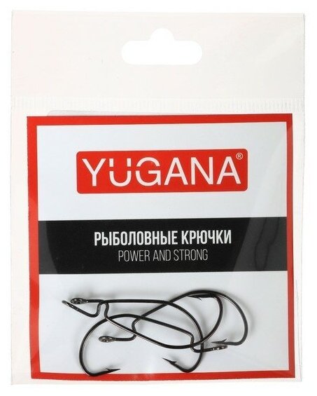 Крючки офсетные YUGANA Wide range worm big eye № 2 4 шт.