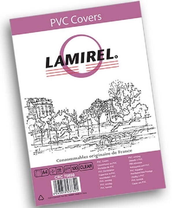 Обложки для переплета пластиковые прозрачные А4 Lamirel 150мкм Lamirel Transparent A4 PVC прозрачные 100шт