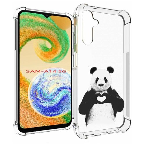 Чехол MyPads Влюбленная панда для Samsung Galaxy A14 4G/ 5G задняя-панель-накладка-бампер