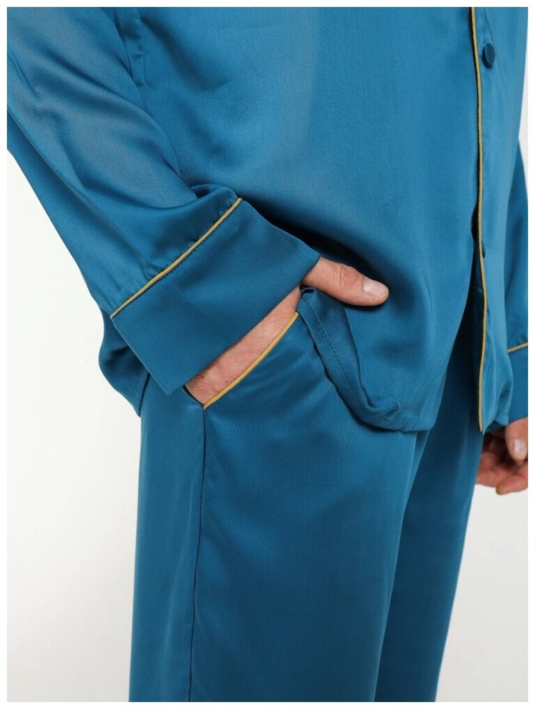 Пижама мужская из тенселя (комплект: брюки и рубашка), размер 50 - фотография № 5