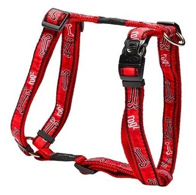 Rogz Шлейка серия Fancy dress, размер M (32-52см), ширина 1,6 см, Красные косточки (H-HARNESS) SJ12CC | H-HARNESS, 0,06 кг