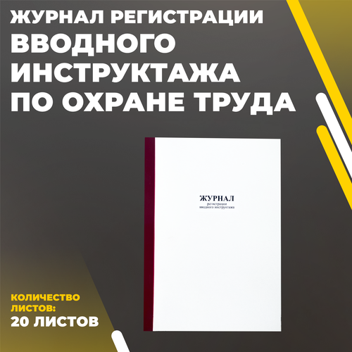 Журнал регистрации вводного инструктажа по охране труда, 20 листов