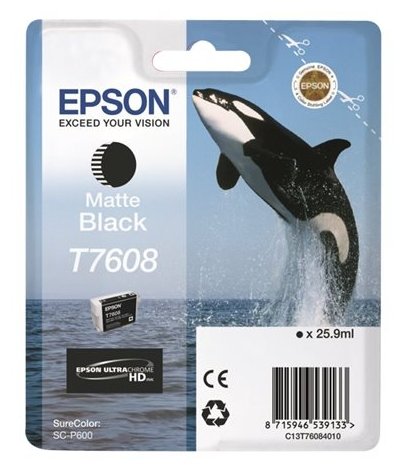 Картридж струйный Epson T7608 C13T76084010 черный матовый для Epson SureColor SC-P600 Epson 6537649 .
