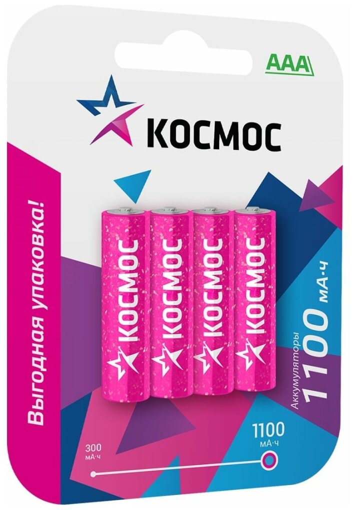 Аккумулятор космос KOCR03NIMH1100mAh4BL