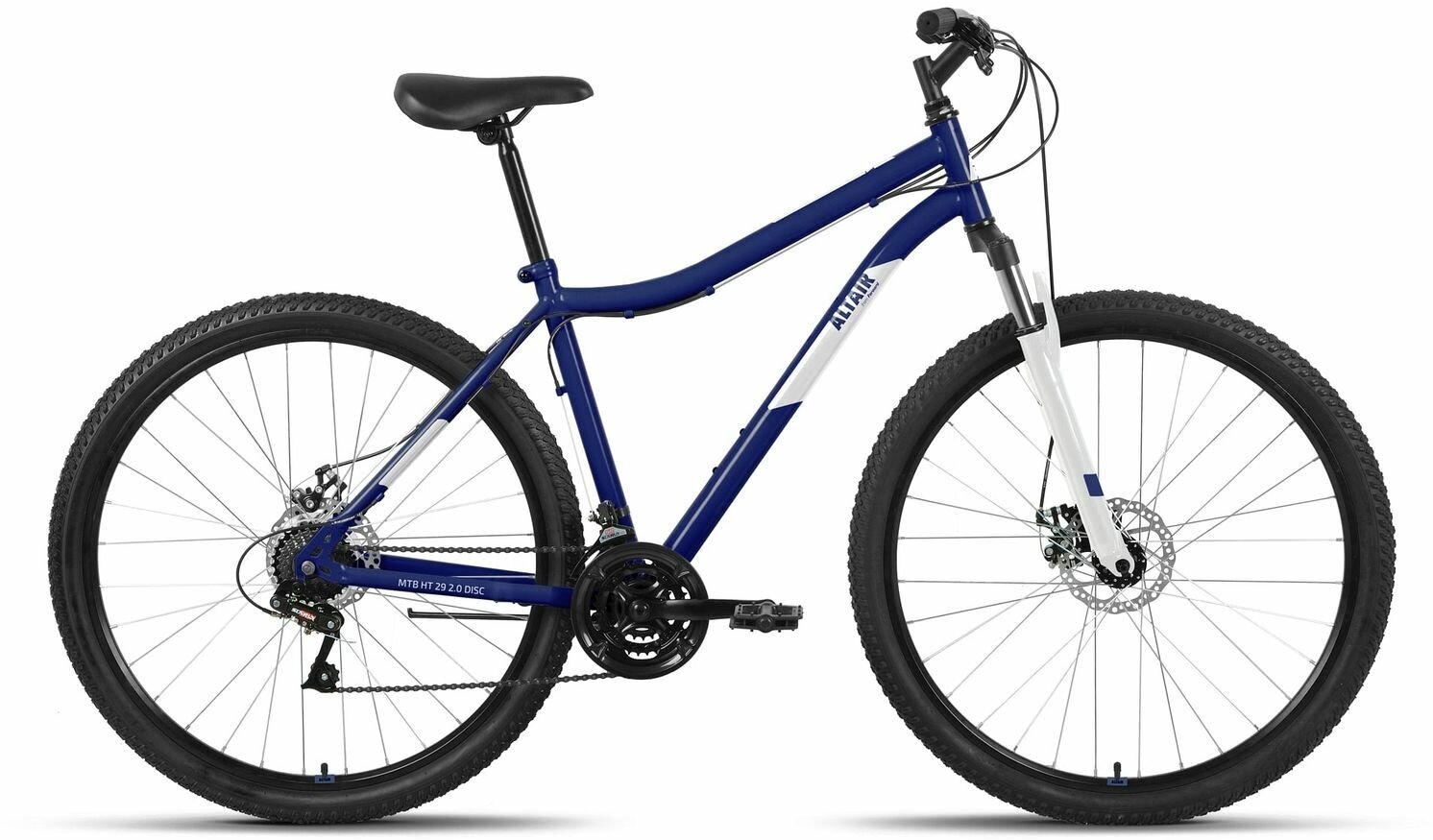 Велосипед Altair MTB HT 29 2.0 D (2022) (Велосипед ALTAIR MTB HT 29 2.0 D (29" 21 ск. рост. 17") 2022, темно-синий/серебристый, RBK22AL29160)