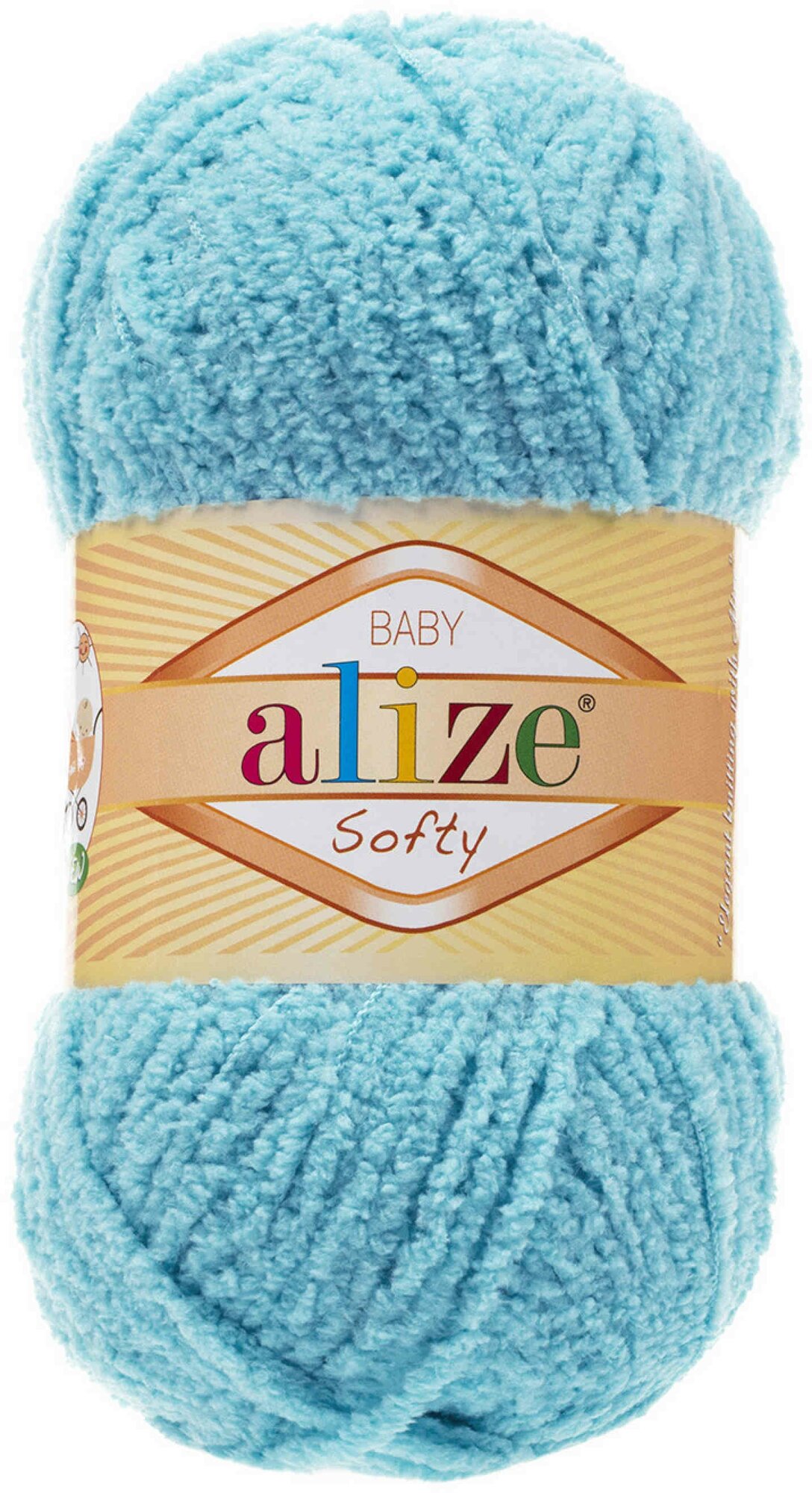 Пряжа Alize Softy светло-бирюзовый (128), 100%микрополиэстер, 115м, 50г, 1шт