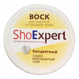 ShoExpert Воск для гладкой кожи, бесцветный, 100 мл - фотография № 1