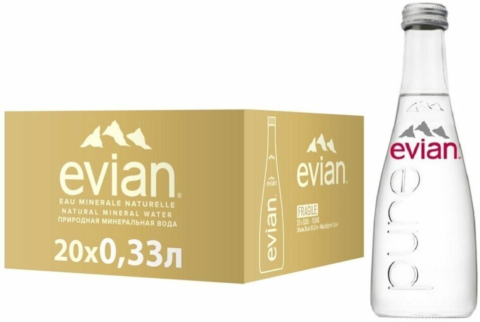 Вода минеральная Evian стекл. бут. 0,33л негаз 20 шт/уп - фотография № 10