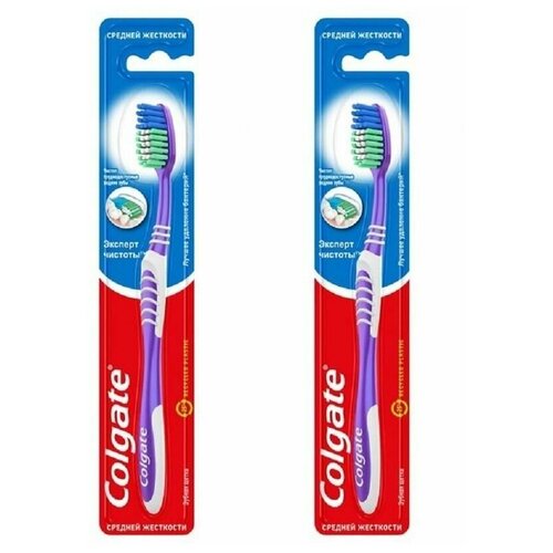 Colgate Зубная щетка Эксперт чистоты, средней жесткости, 2 штуки