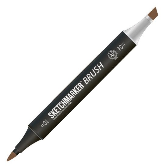 Маркер Sketchmarker Brush двухсторонний на спирт.основе цв.BR60 Средний коричневый