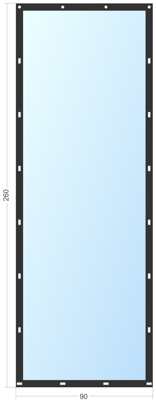 Мягкое окно Софтокна 90х260 см съемное, Скоба-ремешок, Прозрачная пленка 0,7мм, Черная окантовка, Комплект для установки - фотография № 2