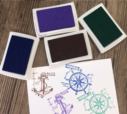 Набор штемпельных подушек 4 штуки для творчества, для печати на текстиле, бумаге