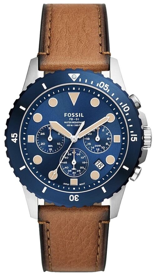 Наручные часы FOSSIL FB-01, серебряный, синий