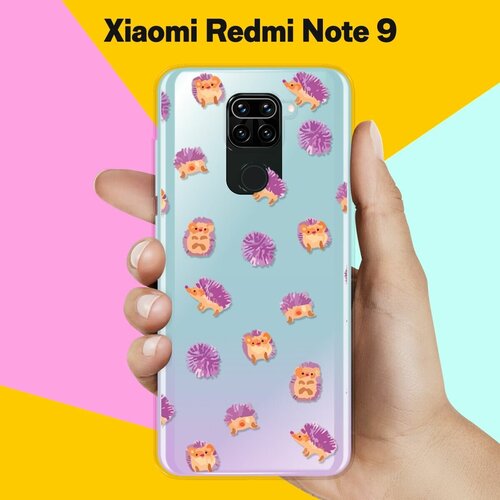 Силиконовый чехол Узор из ёжиков на Xiaomi Redmi Note 9 силиконовый чехол узор из цветов на xiaomi redmi 9