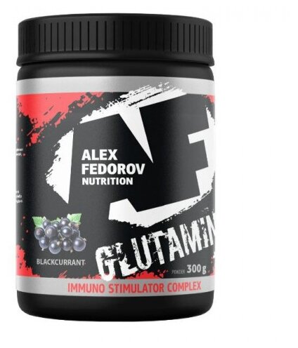 Глютамин Glutamine +ISC, Alex Fedorov Nutrition, черная смородина, 300 гр.