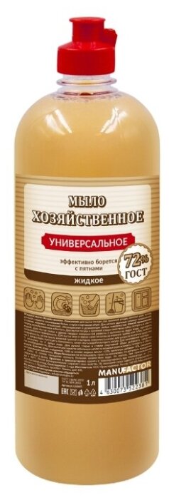 Жидкое мыло "Хозяйственное" универсальное MANUFACTOR 1л