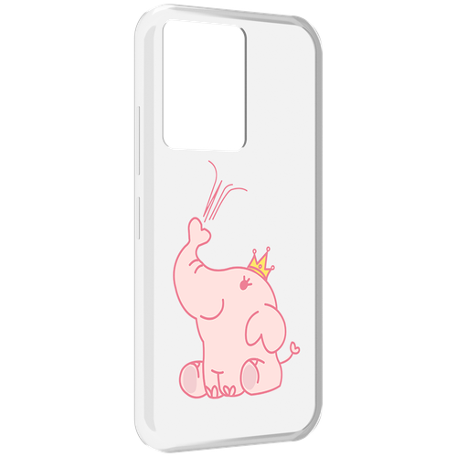 Чехол MyPads слоник-принц детский для Infinix Note 12 5G X671 / Note 12 Pro 5G задняя-панель-накладка-бампер