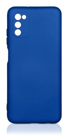Чехол DF для Samsung Galaxy A03s с микрофиброй Silicone Blue sOriginal-26 - фото №1