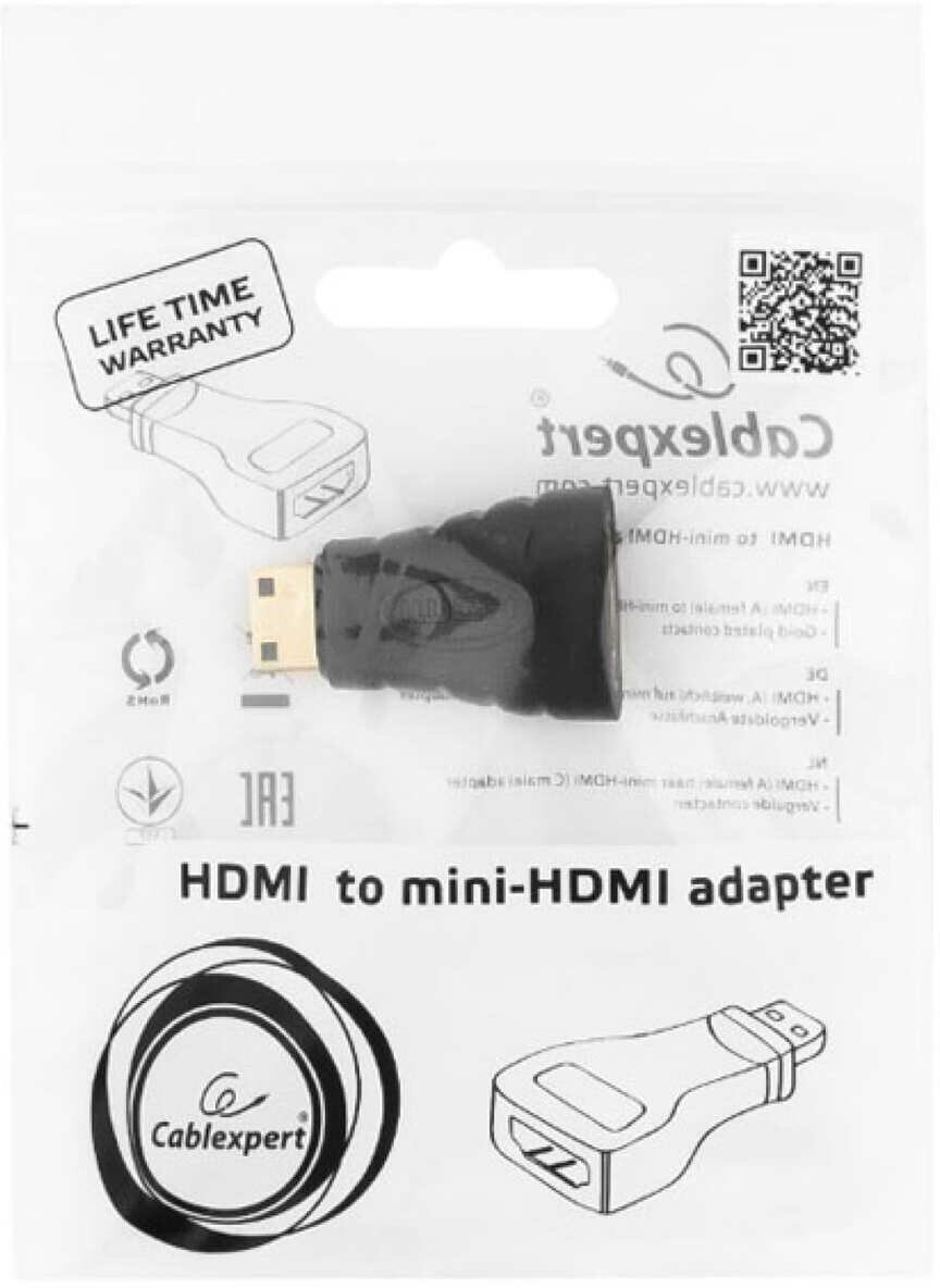 Переходник/адаптер Cablexpert HDMI - mini HDMI (A-HDMI-FC), 0.04 м, черный Gembird - фото №4