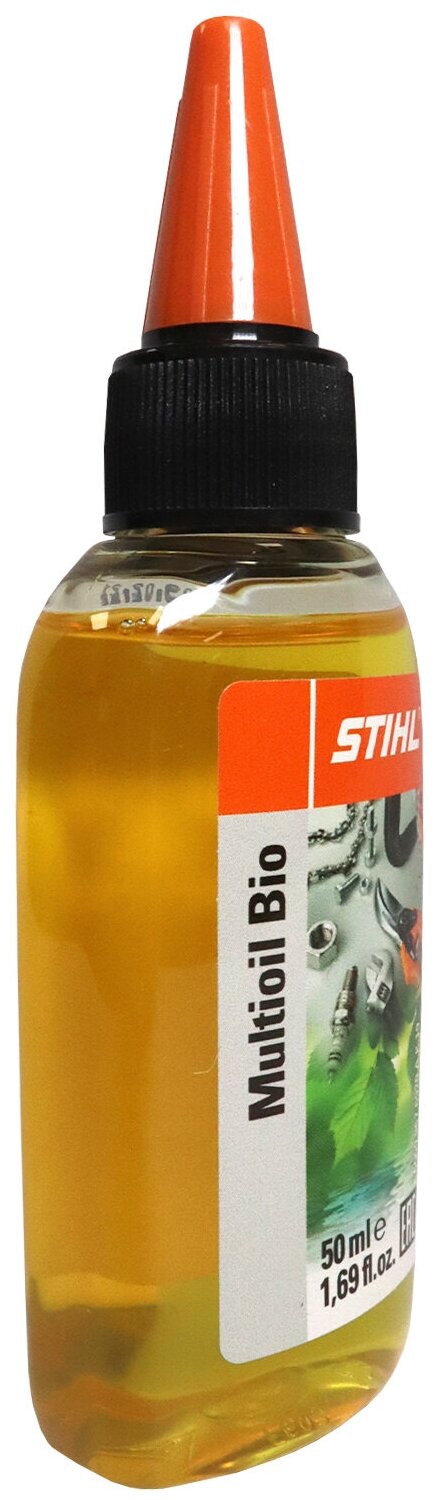 Универсальное масло Stilh Multioil Bio для очистки иазки элементов защиты от коррозии 50 мл биоразлагаемое