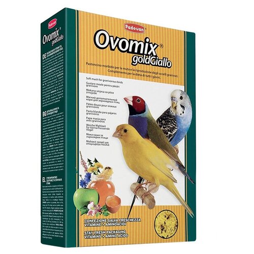 PADOVAN OVOMIX GOLD GIALLO дополнительный корм для выкармливания птенцов и при линьке декоративных птиц (300 гр х 2 шт)