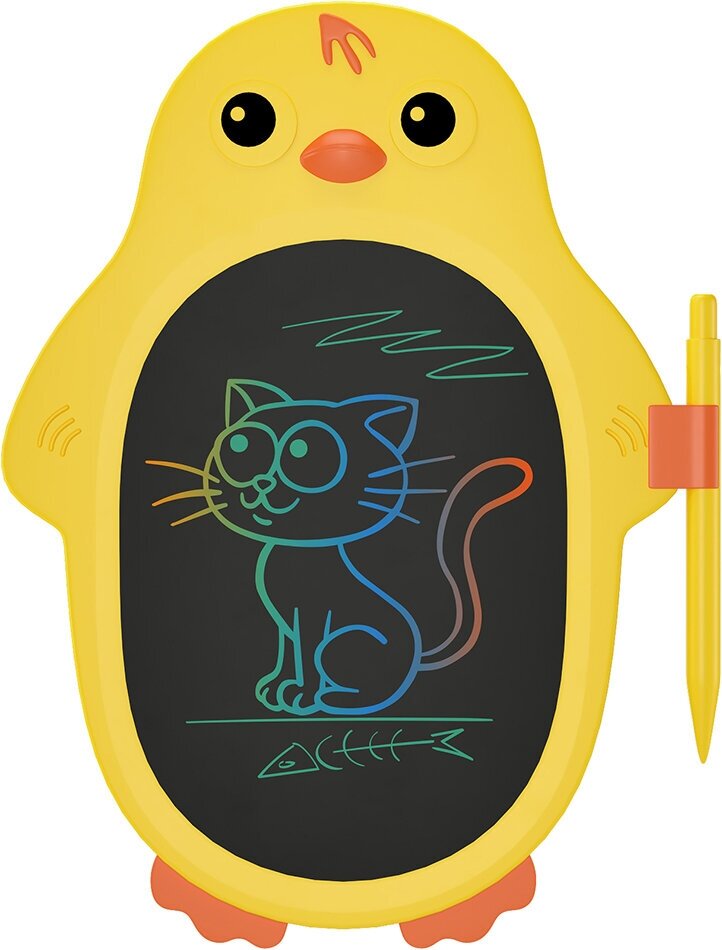 Детский графический планшет с ЖК дисплеем 8,5" дюймов для рисования пингвин (Желтый)