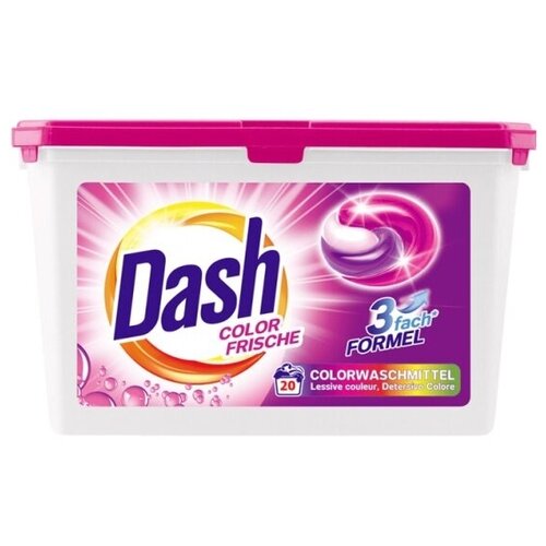 Капсулы для стирки Dash 3in1 Color Frische Сaps, для цветного белья, 20 шт