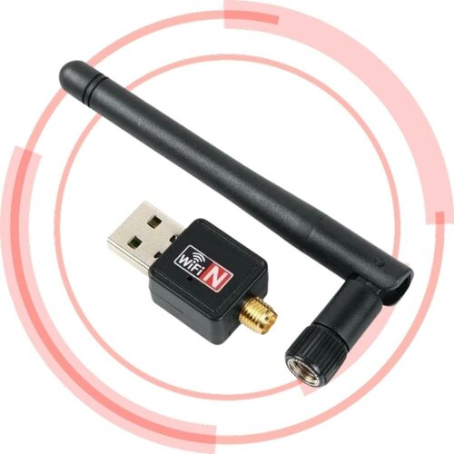 Беспроводной USB WiFi адаптер USB 2.0 WIRELESS 600 Mbps WD-3030 / Передатчик 802. IIN / Adapter для ПК Windows 7/8/10 (Черный)