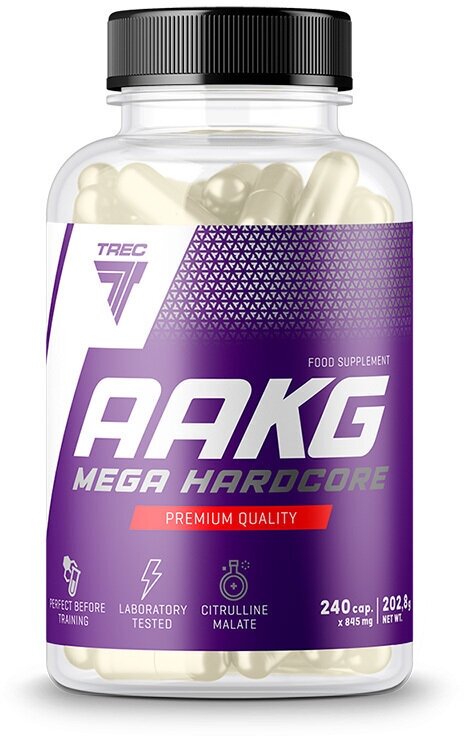 Аргинин в капсулах, 240 капс, AAKG Trec Nutrition Mega Hardcore