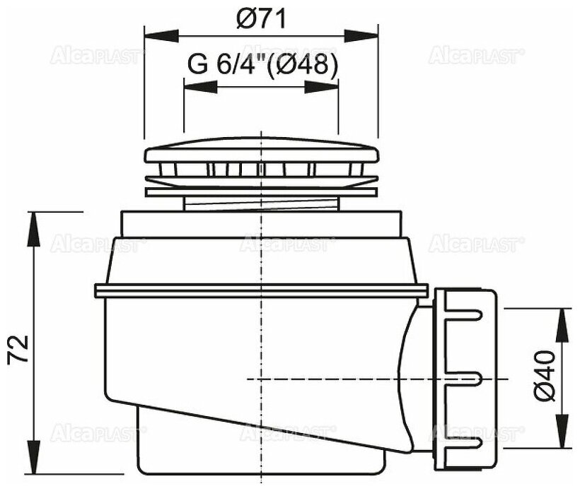 Сифон для душевого поддона Alcaplast - фото №3