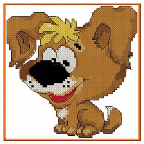 фото Набор для вышивки счётным крестом "щеночек" каролинка