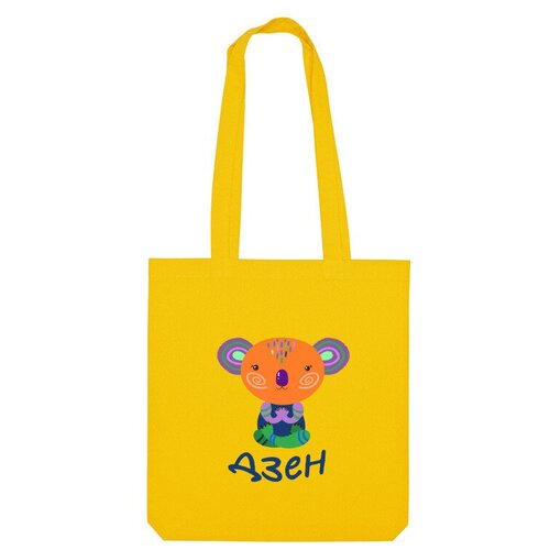 Сумка шоппер Us Basic, желтый мужская футболка дзен коала в позе лотоса яркий персонаж l синий