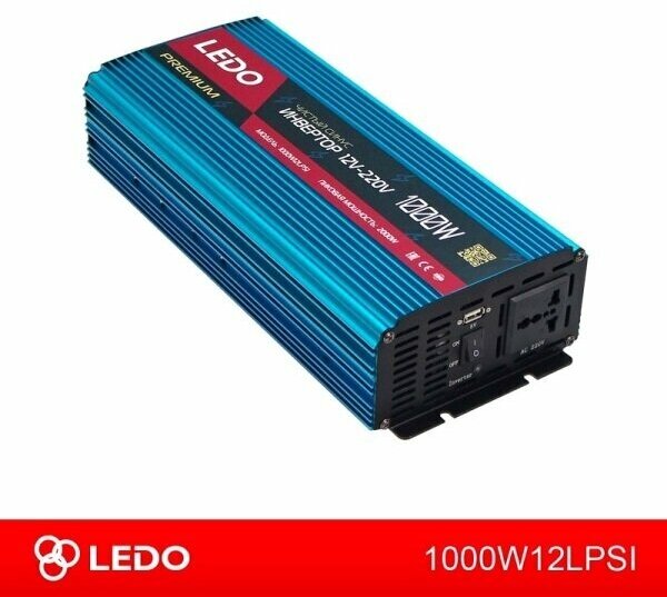 Инвертор 12V-220V 1000W LEDO чистый синус