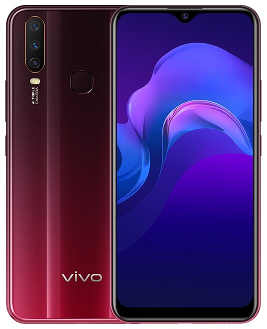 Смартфон vivo Y12 3/64 ГБ, Dual nano SIM, красный бургунди
