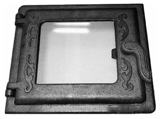 Дверца топочная печная чугунная со стеклом ДТ-3 , 270х230 мм, обеспечивающая доступ к топке печи для закладывания дров или угля - фотография № 5