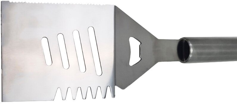 Набор кухонных принадлежностей: лопатка кулинарная и щетка по металлу, для барбекю (BBQ) и гриля, из нержавеющей стали, 2 предмета - фотография № 9